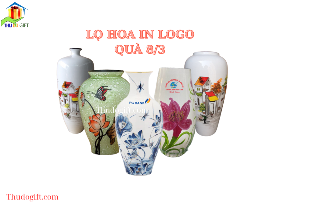 Lọ hoa in logo quà tặng 8/3 Lọ hoa in logo quà tặng 8/3